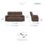 Ensemble de canapé de salon inclinable manuel en microfibre poli 3 pièces avec console centrale Ardyn-2053973163