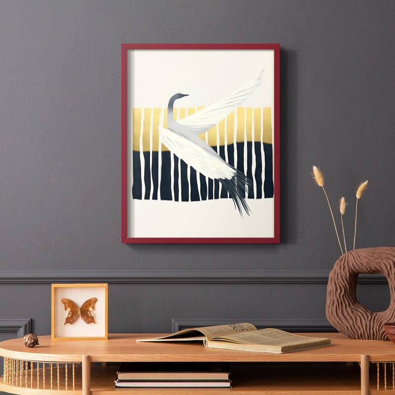 ANIMALS Series CECXC - reproduction encadrée de qualité supérieure - prête à être accrochée - aucun clou requis, Rouge