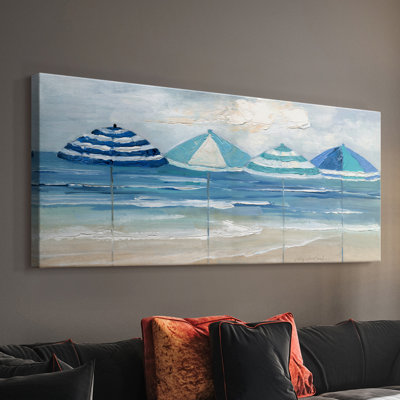 Umbrella Row- Gallery Wrapped Canvas -Ready to Hang