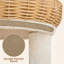 Rattan Cat Tree with Cozy Condo and Natural Sisal Scratching Post