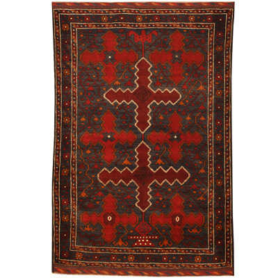 Tapis bleu / rouge Hartouch Tribal Balouchi