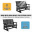 Fauteuil oscillant de patio avec porte-gobelets, matériau en bois de polyéthylène durable, résistant aux intempéries, dossier horizontal et siège profilé, poids lourd 900 lb-1309330910