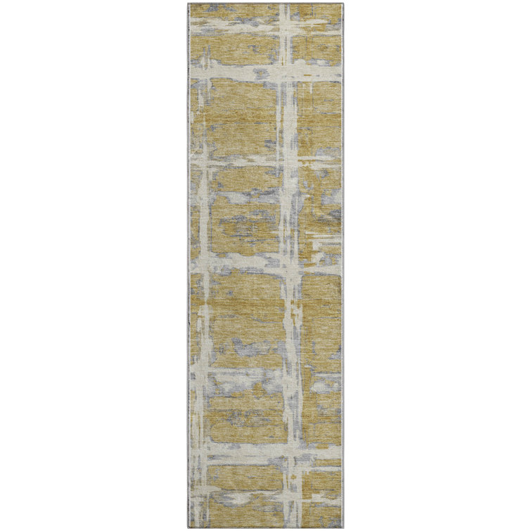 Premium Machine Washable Prisco Gold Rug
