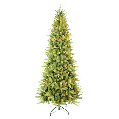 Slim Christmas Tree With Warm White Led Lights, Space-Saving Hinged Design, Easy Setup, Sturdy Metal Stand – Realistic Pencil Tree For Small Spaces