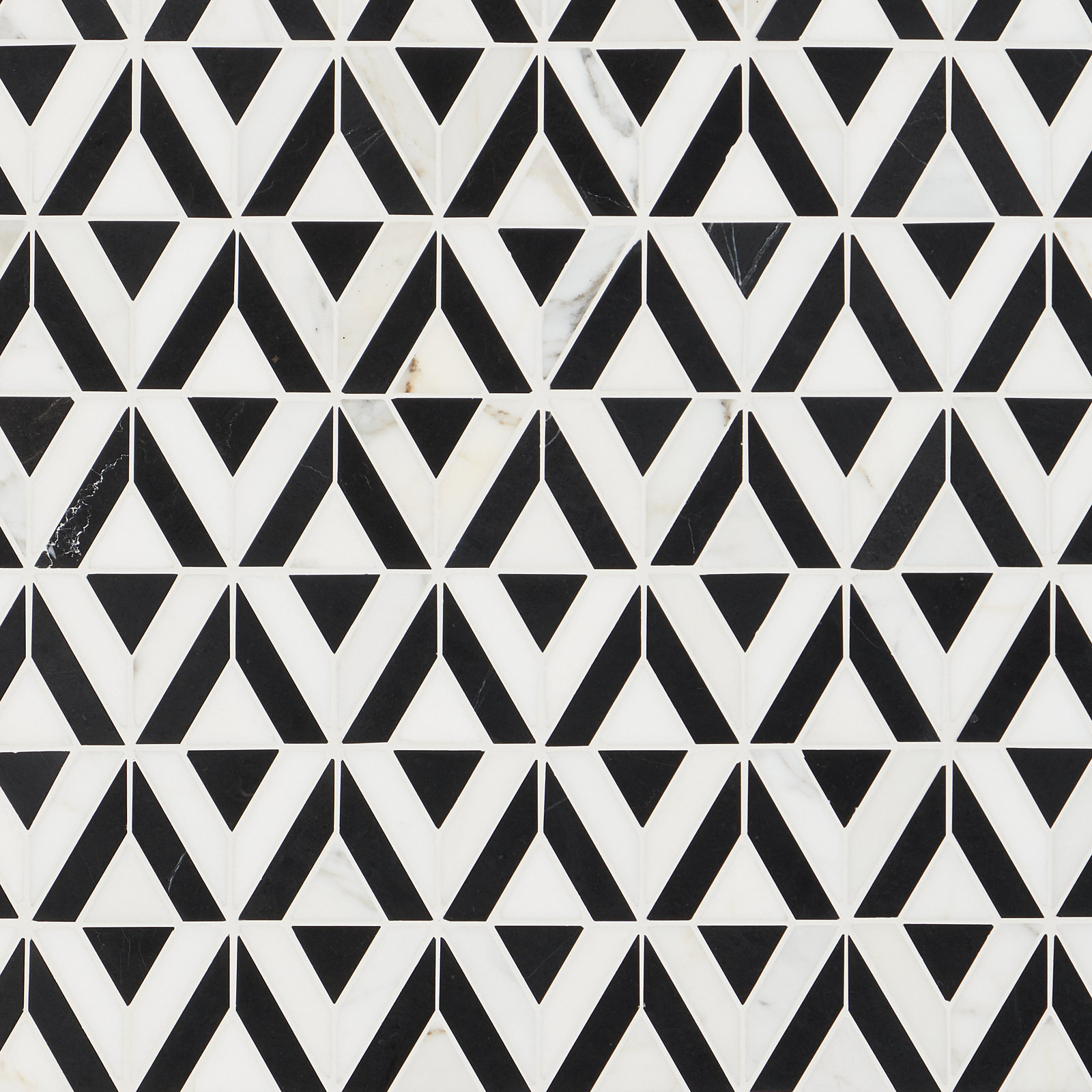 Polar White 11 in. x 11.61 in. Herringbone Polished Marble Mosaic Tile (0.89 Sq. Ft. / Sheet) , Black Jade