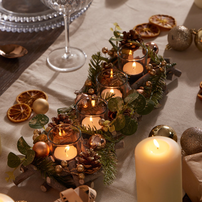Wood Tabletop Tealight Holder