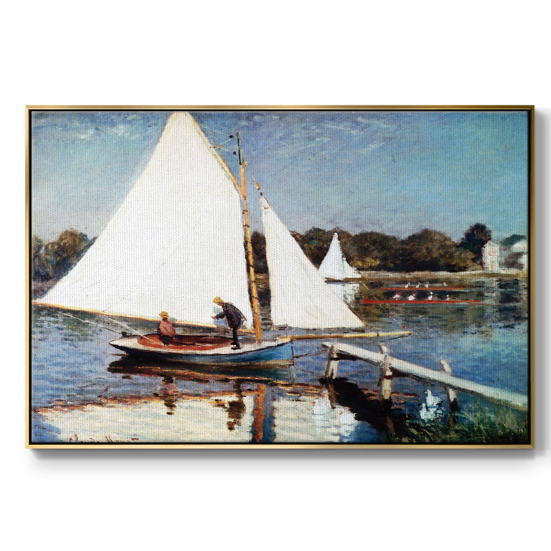 Monet sur toile, H 37 po x l 25 po x P 2 po, Or