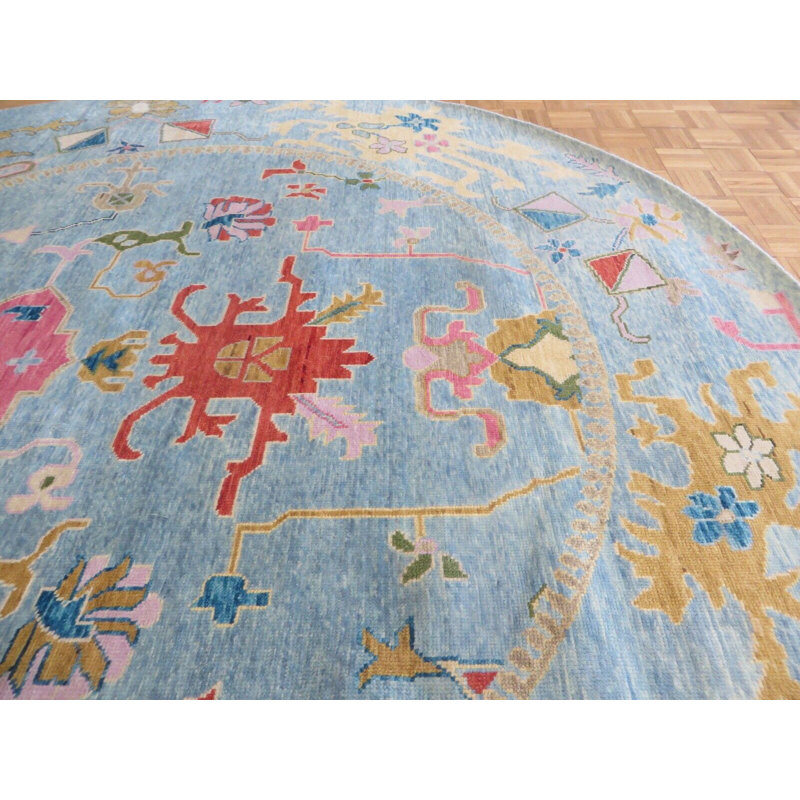 Tapis unique bleu ciel de 10 pi