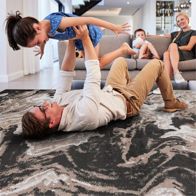 Tapis tissé et tissé à la main 5 po x 7 po, brun clair, teinture sans perte de poils, touche délicate pour le bureau à domicile, salle à manger, salle à manger, tapis brun foncé de 5 po x 7 po et option élégante