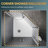 Neo-Angle Corner Shower Enclosure, Pivot Door with 6mm Tempered Glass,38"W*38"D*72"H