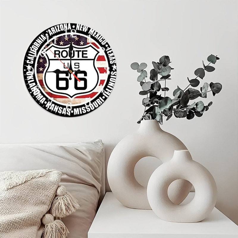 Horloge murale en bois 10 po, mouvement silencieux, à piles (piles AA non incluses), décor artistique, parfait pour les décorations