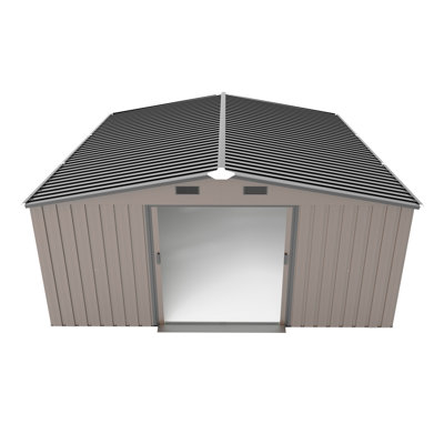 10x12ft Metal Storage Shed With 0.25mm Color Steel Plate, Surface Protective Film, Two Sunlit Windows, Options, And Practical - Ideal For Backyard, Garden, Or Patio Extra Large Outdoor Made Of Steel,