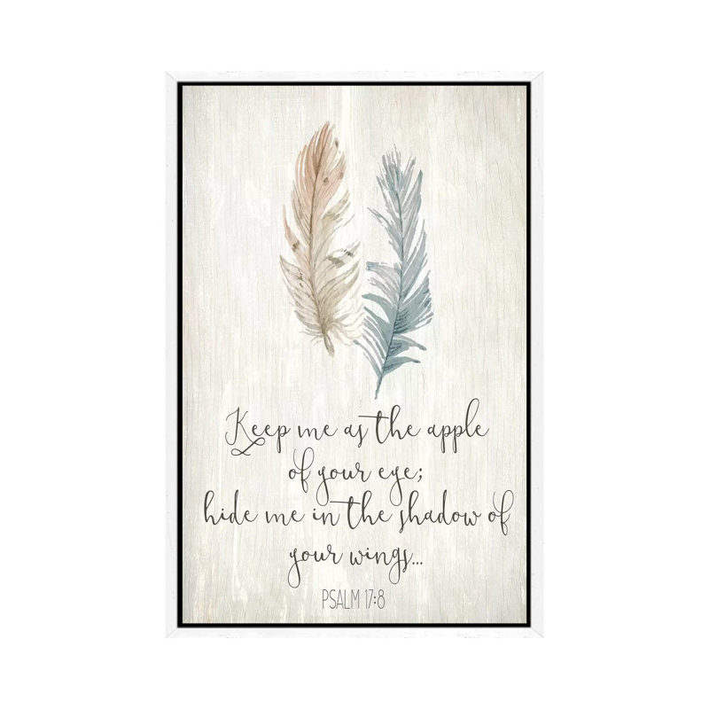 His Feathers II 1 Piece Wall Art on Canvas, 101.6cm H x 66.04cm W x 3.81cm D, White Framed
