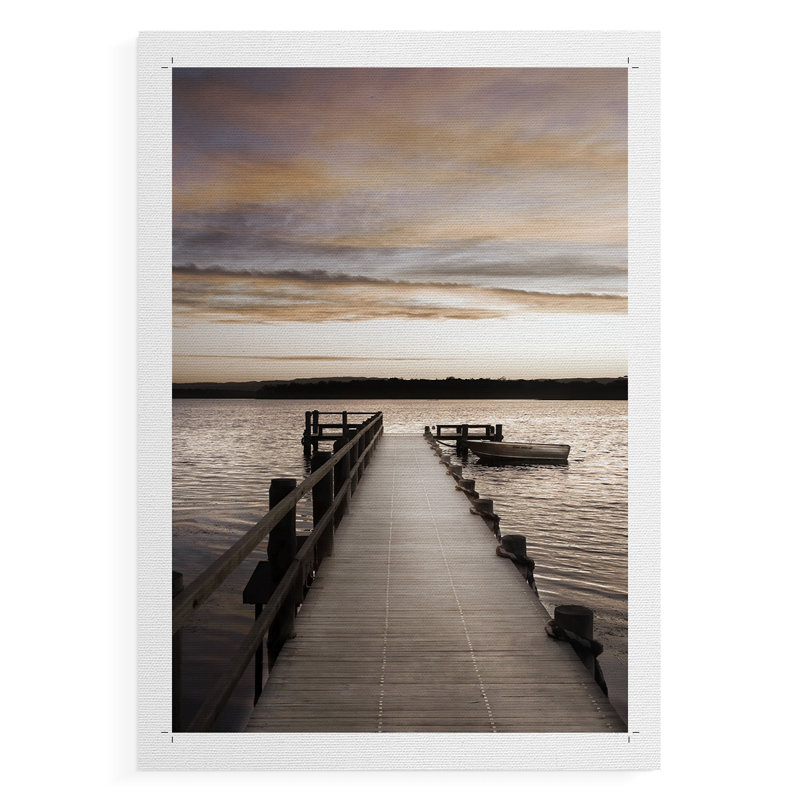 Coucher de soleil sur la jetée - impression sur toile seulement - non encadrée