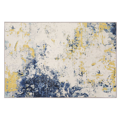 Rengel Abstract Modern Area Rug, Washable Foldable Soft Rugs