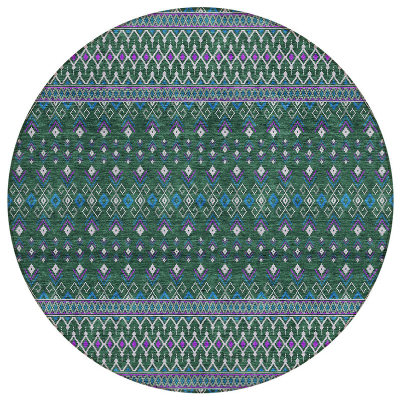 Tapis 8 pi rond vert 8 pi