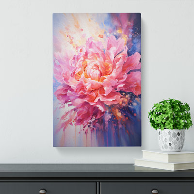 Peony Flower Action No.3 - Wrapped Canvas