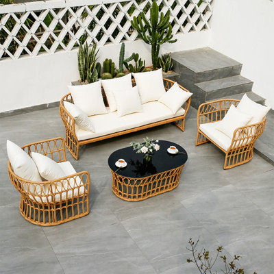Brookie 5 - Person Patio Conversation Set with Cushions