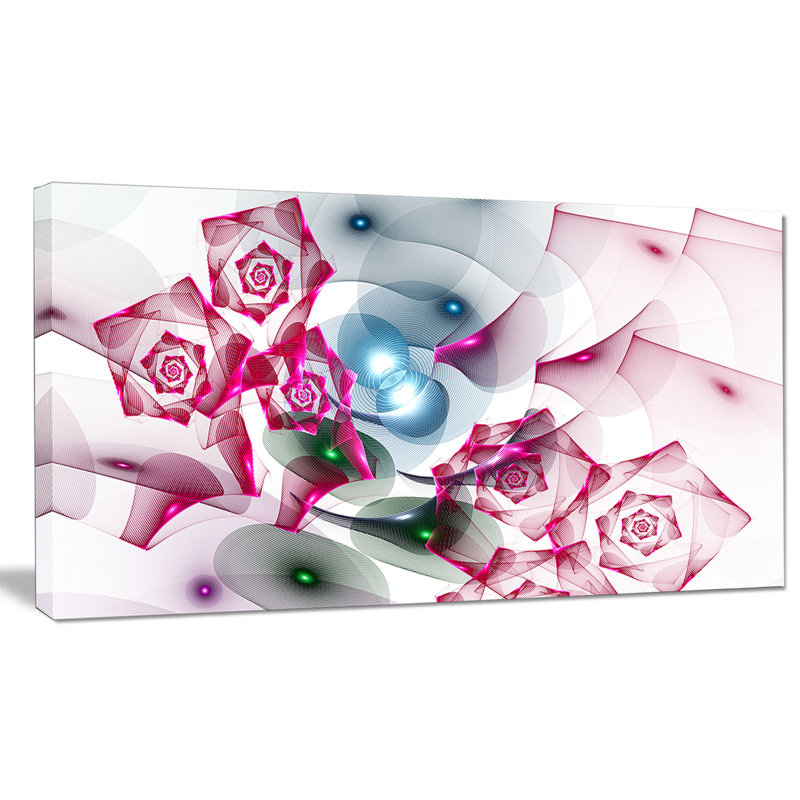 «Pink Roses», impression fractale sur toile tendue, H 16 po x l 32 po x P 1 po