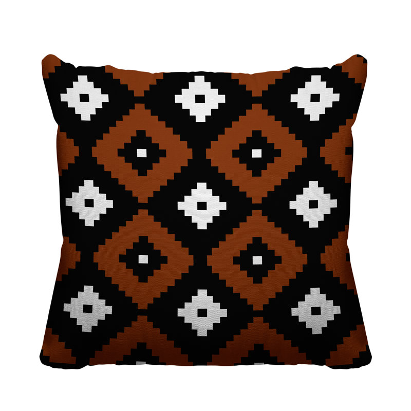 Coussin intérieur / extérieur Nosi, L 19 po x H 19 po, Orange brûlé