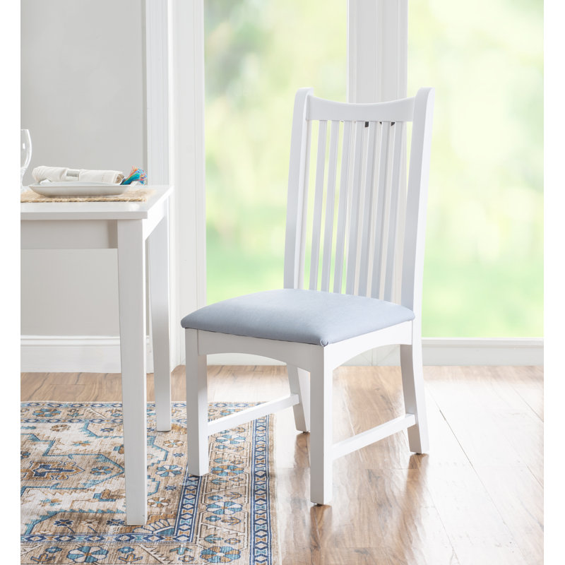 Chaise d'appoint en tissu, Blanc, Bleu clair