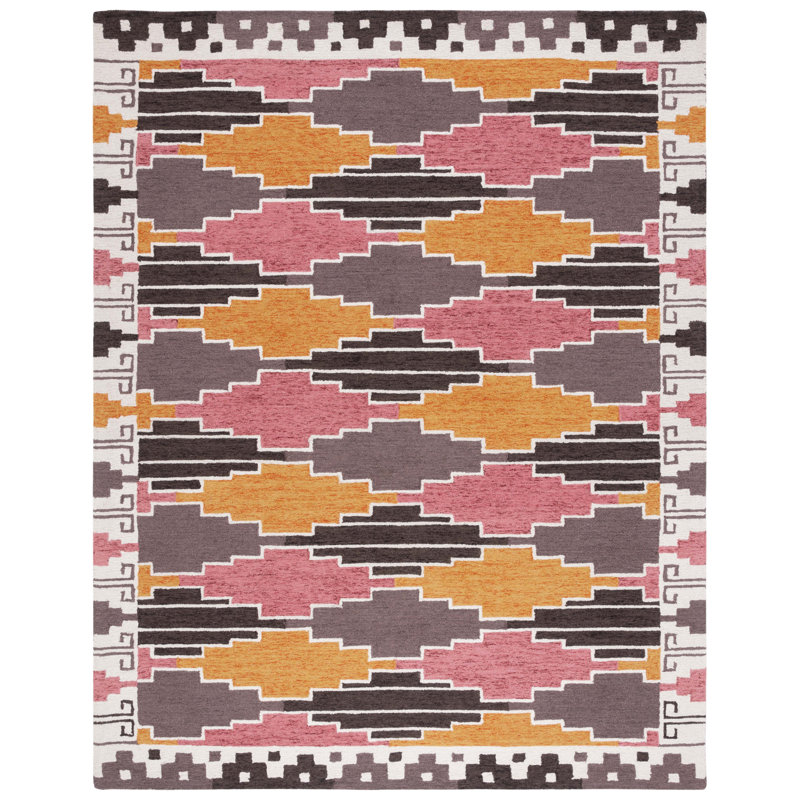 Tapis noir / rouille Rogan Drive 913, Rectangle 8 pi x 10 pi