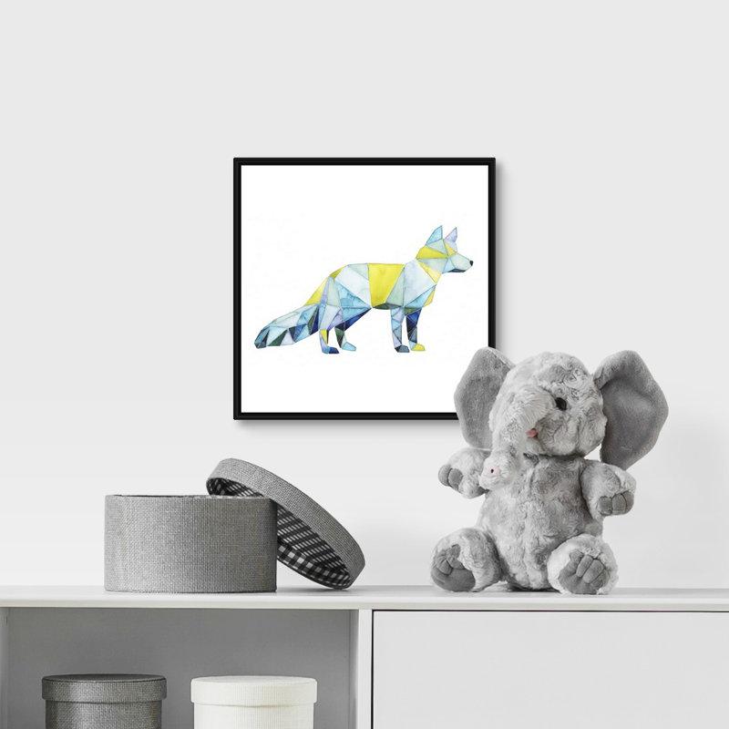 Art sur toile Cartaya Geo Animal IV, Cadre flottant noir, H 12 po x l 12 po x P 1,75 po