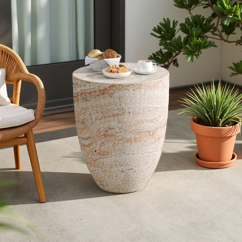 Outdoor/Indoor Lightweight Concrete Side Table
