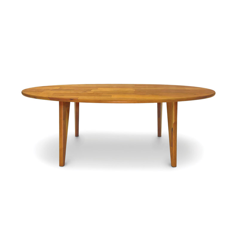 Sage Oval Coffee Table With Wood Legs, 18" H x 48" L x 28" W