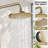 9" Exposed Tub and Shower System with Adjustale Tub Spout, Height-Adjustable Slide Bar, Rain Shower Head, Wall Mount Shower Faucet Set-98150157