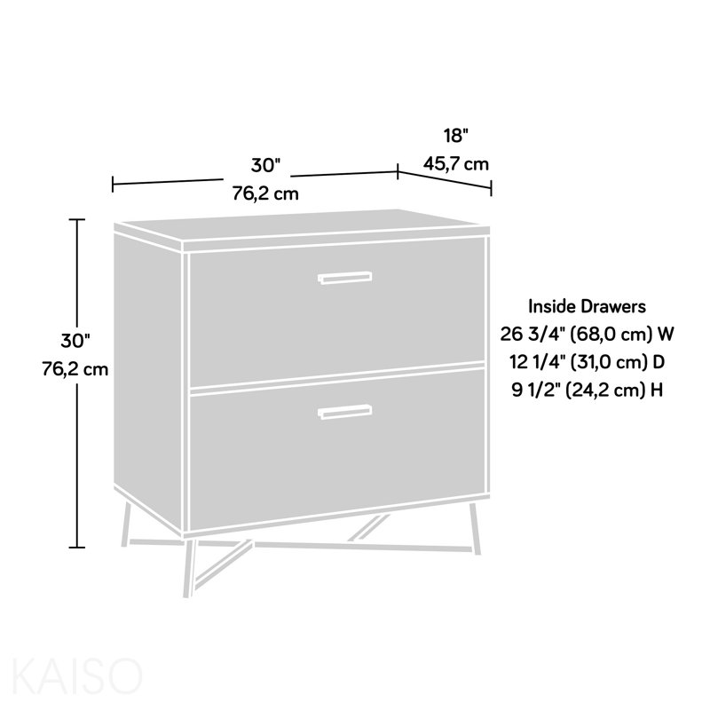 Dark Walnut Finish File Cabinet With Modern Design For Office Storage