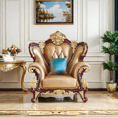 Fauteuil de luxe en cuir véritable European