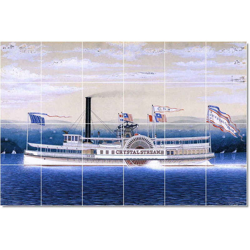 Carreau de céramique décorative 36 po x 24 po 6 po x 6 po, Peinture de bateau de James Bard W22060