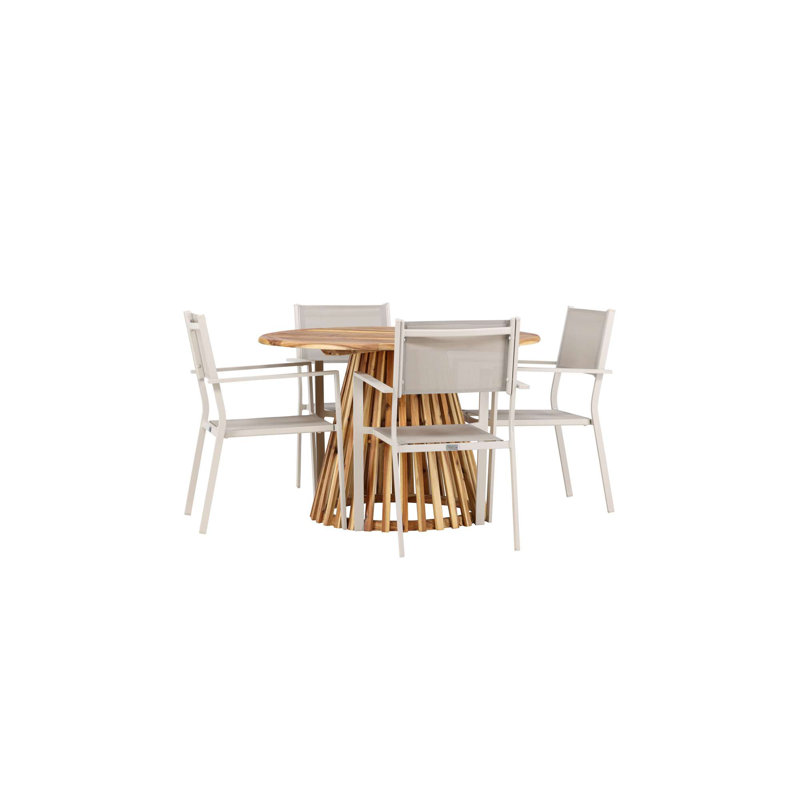 Taniya 4 - Person Patio Dining Set with Round Table, Beige