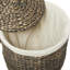 Panier de rangement décoratif et fonctionnel fait à la main Seagrass avec doublure et dessus assortis-801542632