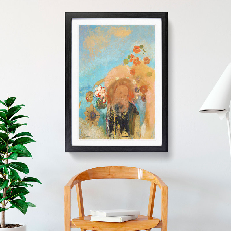 Evocation of Roussel by Odilon Redon - Framed Print, 36cm H x 27cm W x 2cm D, Black Framed