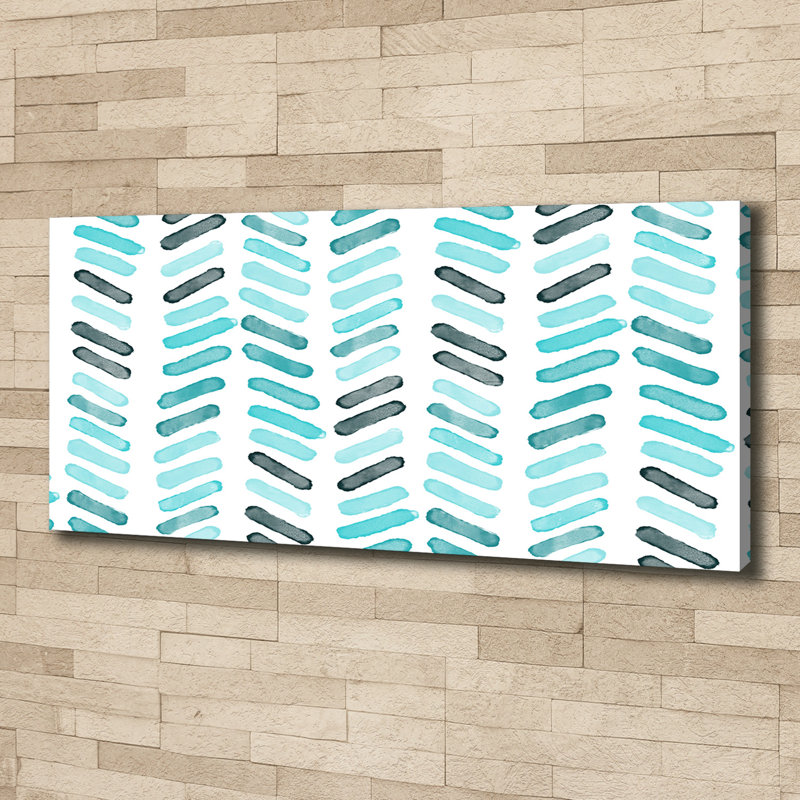 Blue Herringbone - Wrapped Canvas Print