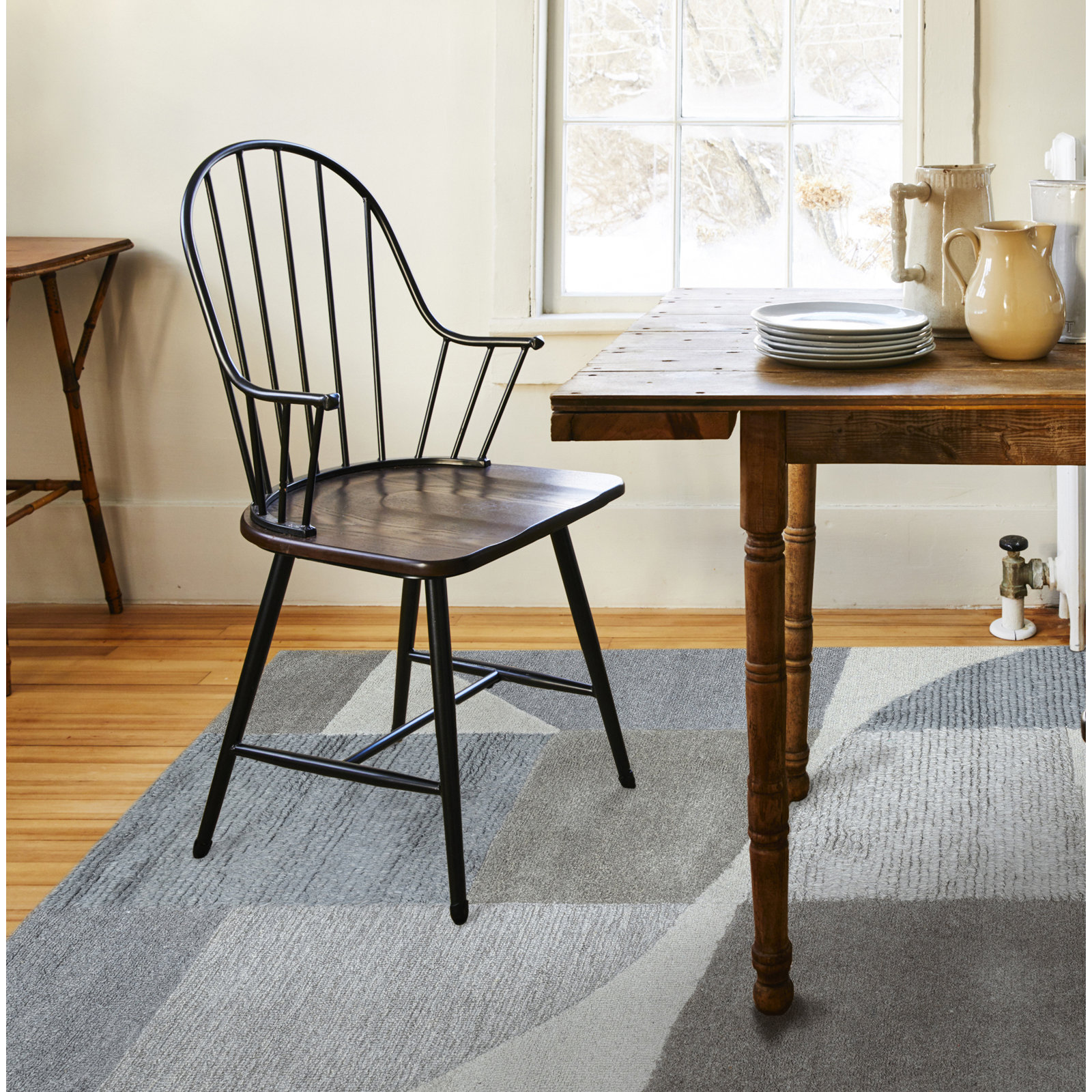 Linn Gray Hand-Tufted Abstract Rug, Rectangle 5' x 8'