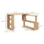 Bureau d'angle en L, bureau à domicile rotatif à 360 degrés avec tablettes de rangement, poste de travail de table d'écriture