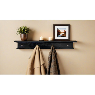 Rayne 3 Piece Oak Shelves With Hooks