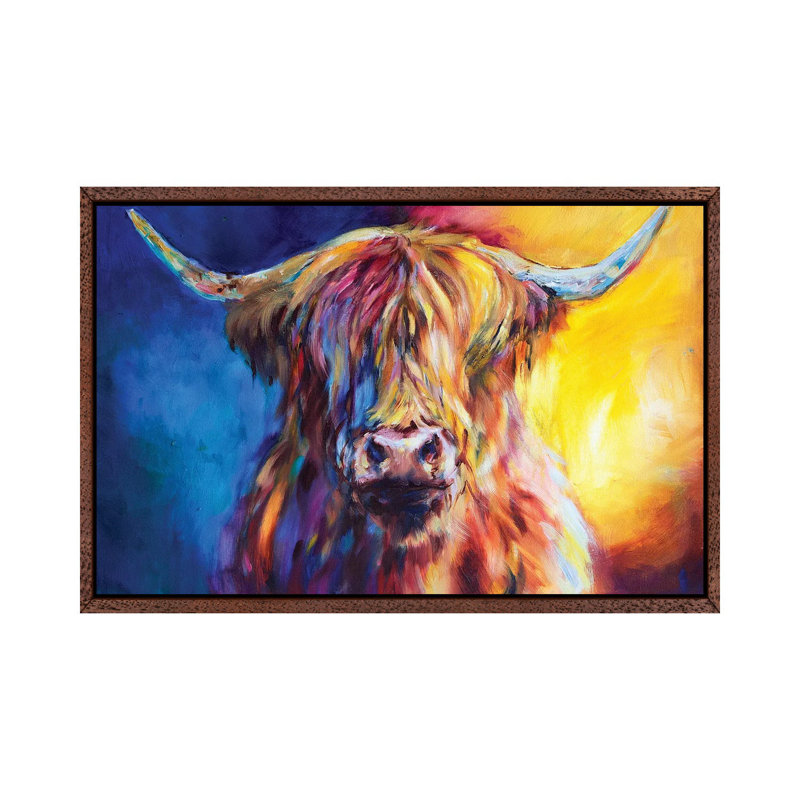 Lewis by Sue Gardner - Painting on Canvas, Classic Brown Wood Floater Framed, 45.72cm H x 66.04cm W x 3.81cm D