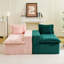 Canapé paresseux multifonctionnel en velours rose et vert Turtle-267142282