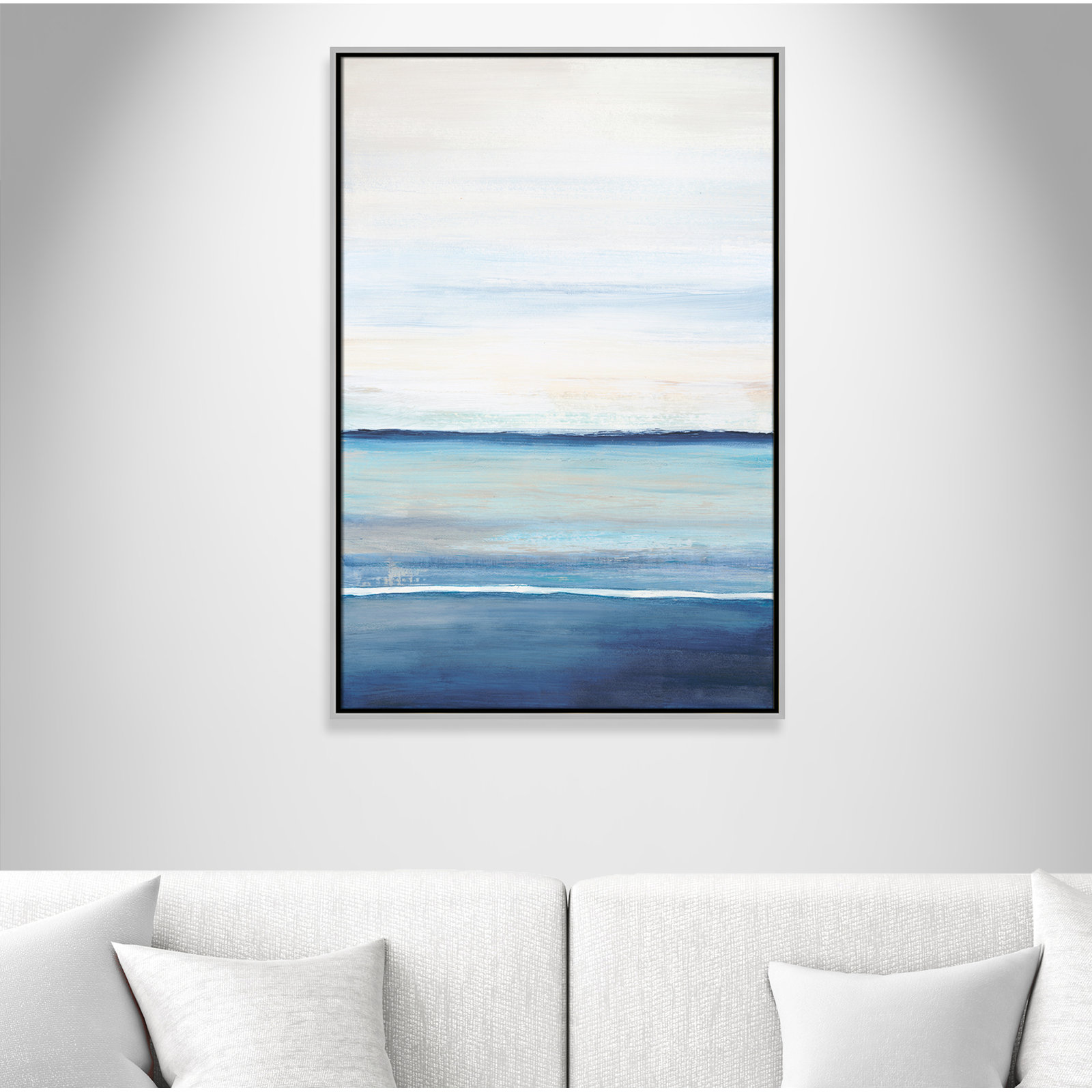 Emmit "Distant Whispers" Print by Filippo Ioco, 37.5" H x 25.5" W x 2" D, Silver Framed Canvas