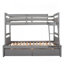 Lit simple superposé au dessus d'un lit double avec rangement - Gris-117455110