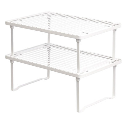 Stackable Metal Kitchen Storage Shelves, Set of 2