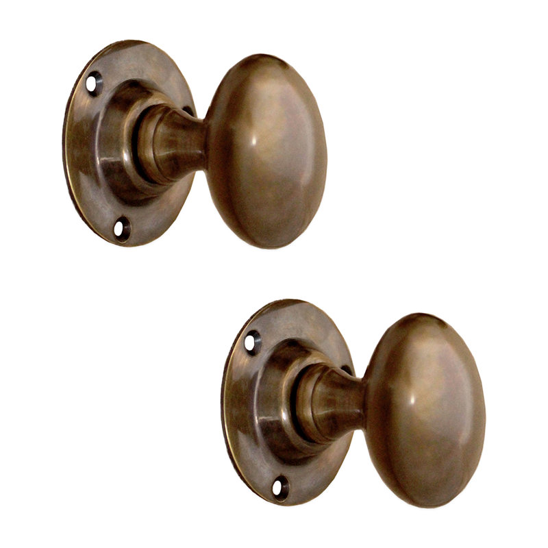 Oval Mortice Door Knob, Antique