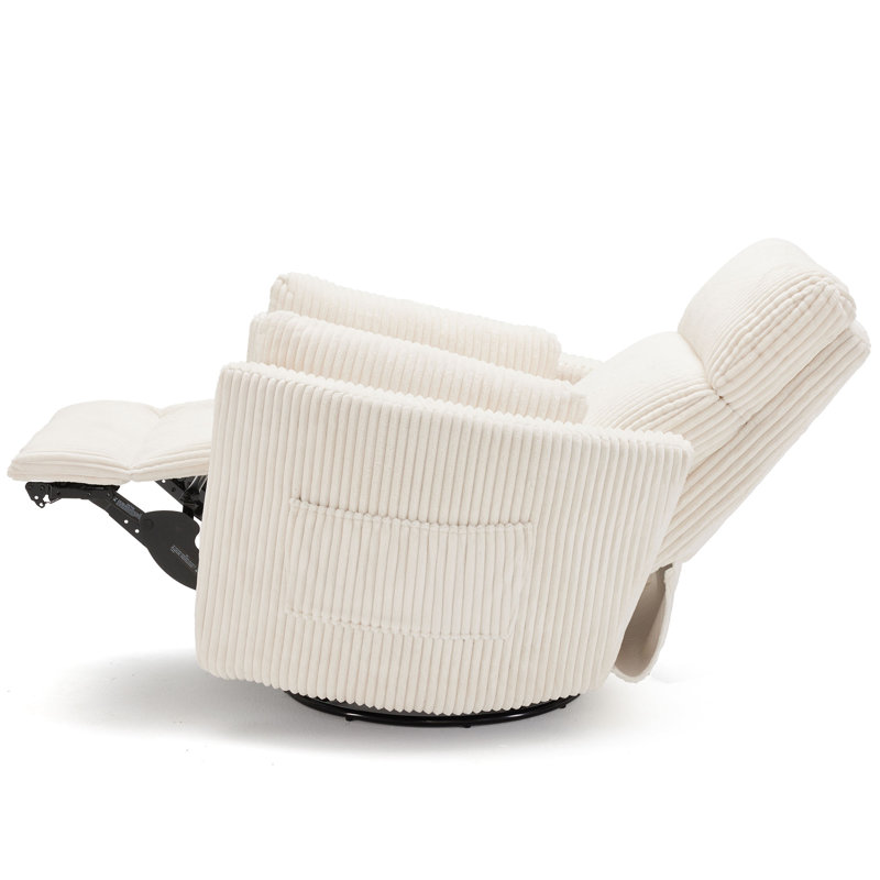 36.6" Wide Corduroy Power Recliner Chair with USB, Beige