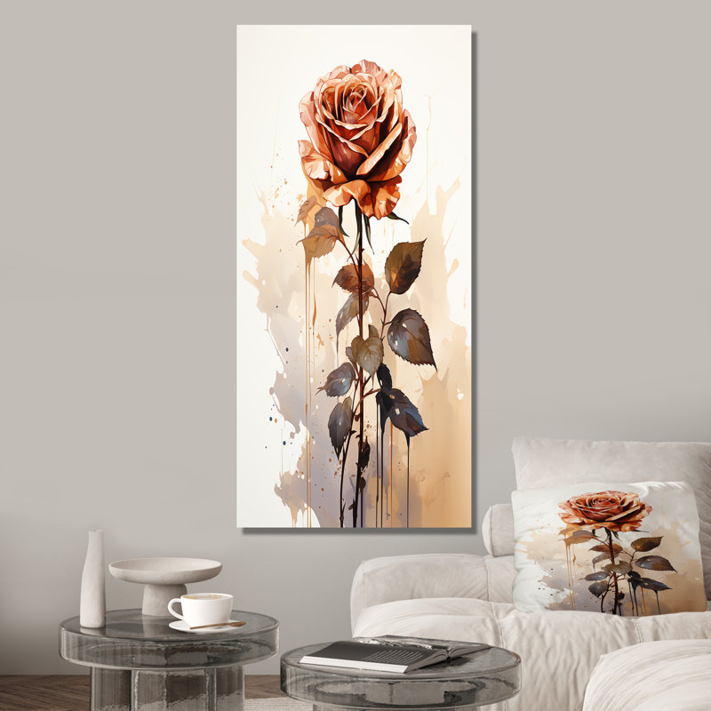 «Monochromatique» Rosegold Elegance I - Art mural rose, Toile tendue, 20" H x 12" W