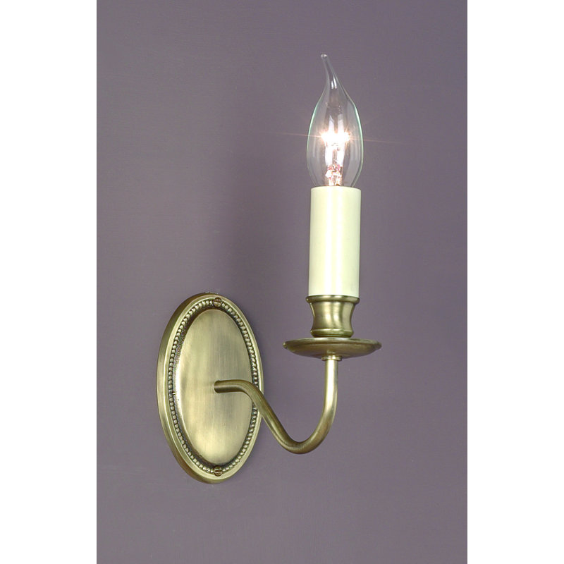Bainsbury Steel Candle Wall Light, Light Bronze