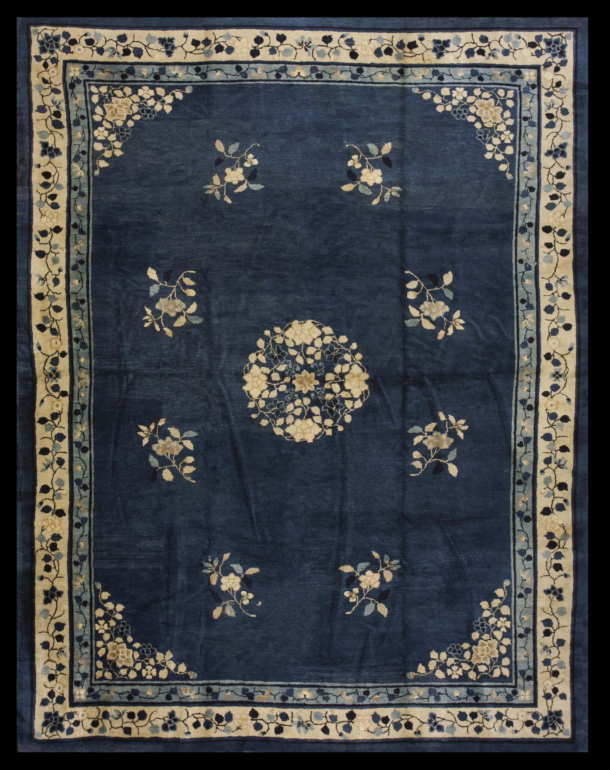 Peking Pattern The New England Collection Classic Ivory Blue Color Antique Floral ...